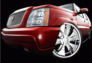 red-escalade-with-spinners